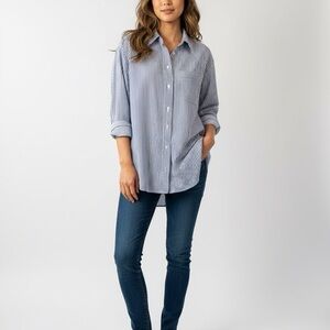 Prairie Underground Blue Striped Button-Up Shirt